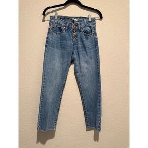 Rewash Classic Vintage Reunion Jeans Juniors Size 1 Light Wash Button Fly 1993